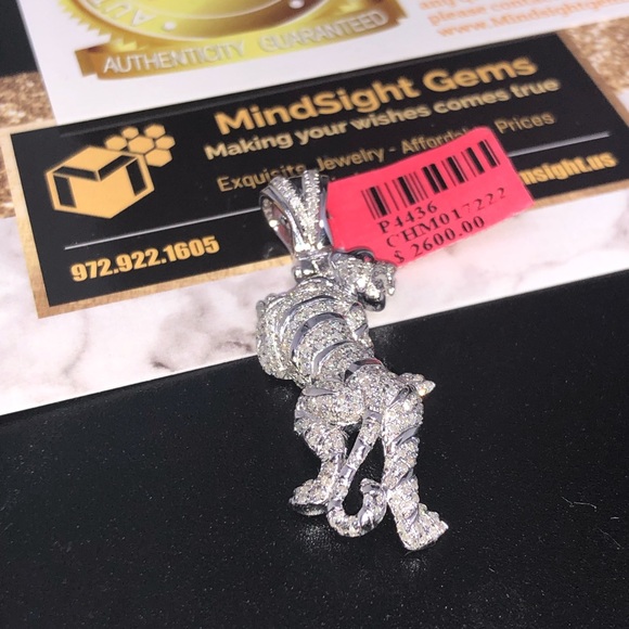 Mesmerizing REAL DIAMOND Custom tiger pendant WOW! - Picture 6 of 15